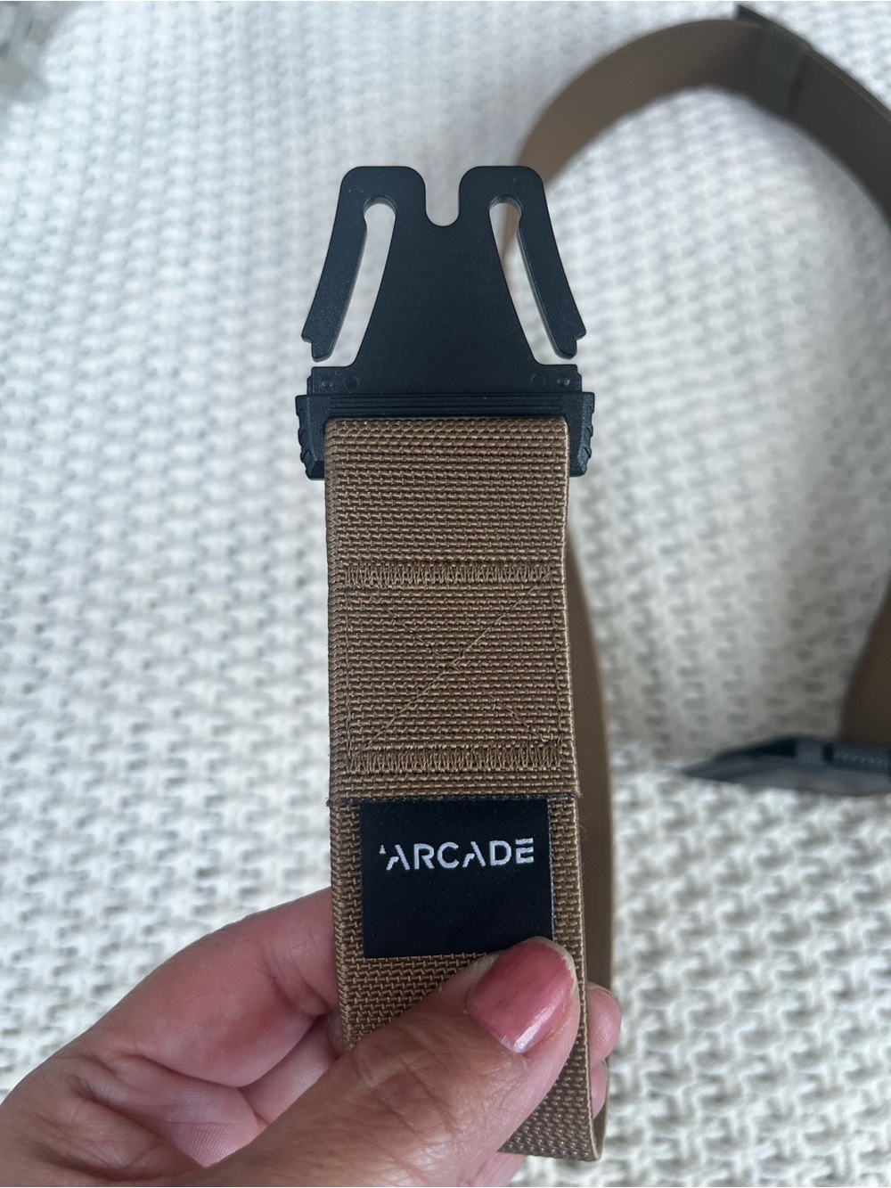 Arcade Tan Tactical Webbing Belt Standard Size 38” long Hiking Skiing Active